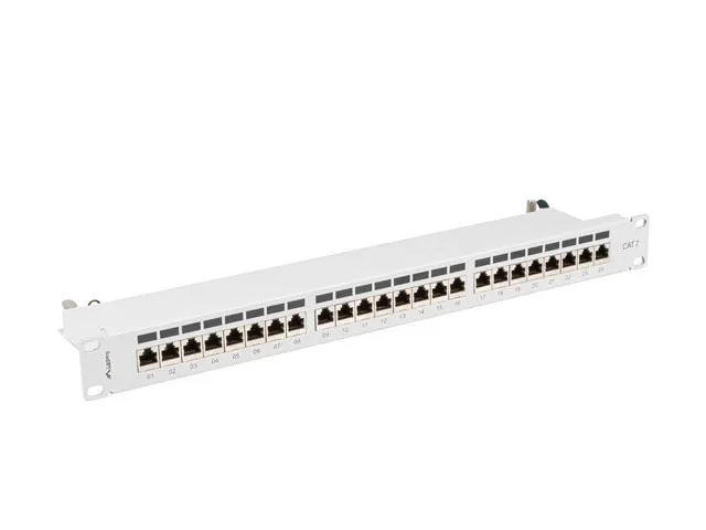 LANBERG PATCH PANEL 24 PORT 1U 19 KAT.7 FTP SZARY PPS7-1024-S