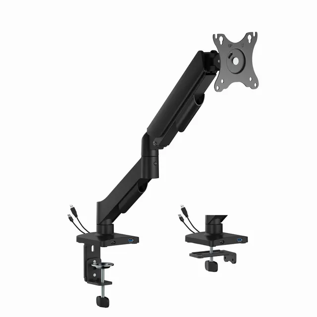 GEMBIRD BIURKOWE REGULOWANE RAMIĘ/UCHWYT NA MONITOR Z PORTAMI USB (REGULOWANE) OD 17 DO 32 OBCIĄŻENIE DO 9KG