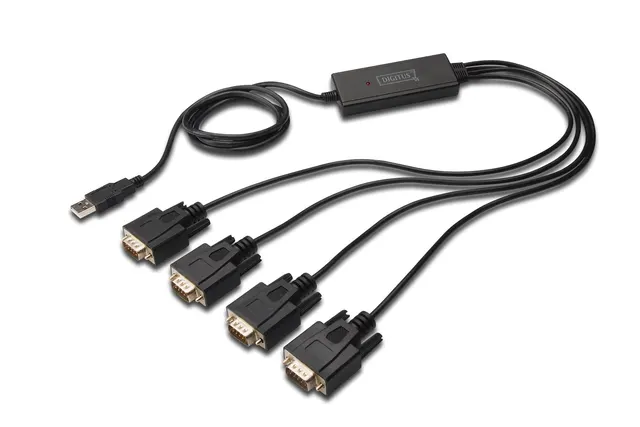 Adapter DIGITUS DA-70159 (USB M - 4x RS-232 M; 1 5m; kolor czarny)