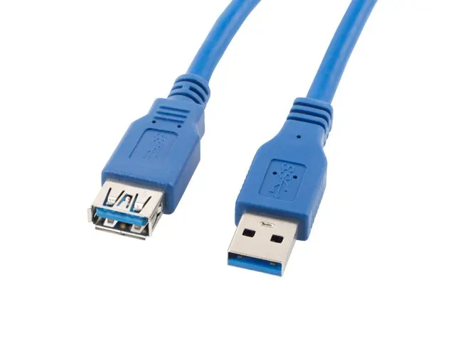 Kabel Lanberg CA-US3E-10CC-0018-B (USB 3.0 M - USB 3.0 F; 1 8m; kolor niebieski)