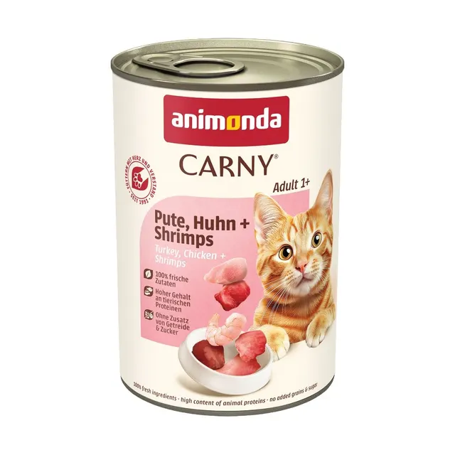 ANIMONDA Carny Adult indyk kurczak krewetki - mokra karma dla kota - 400g