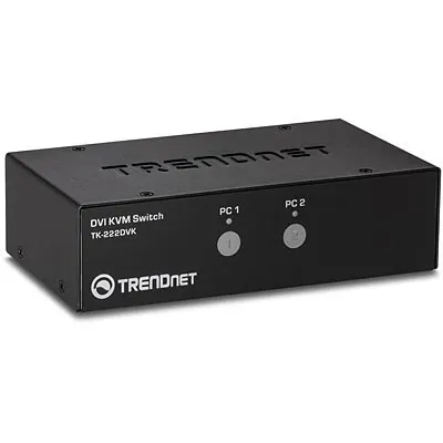 TRENDnet KVM Switch 2-Port DVI/USB/Audio mit Kabeln (TK-222DVK)