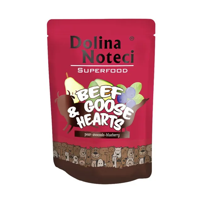 DOLINA NOTECI Superfood wołowina i serca z gęsi - mokra karma dla psa - 300g
