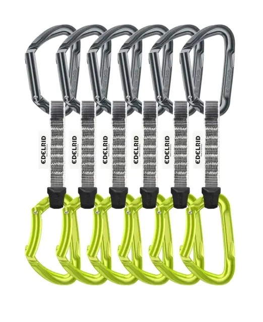 Edelrid 737910106270 karabińczyk do wspinaczki Zapięcie z blokadą W kształcie litery D Zielony Szary 6 szt.