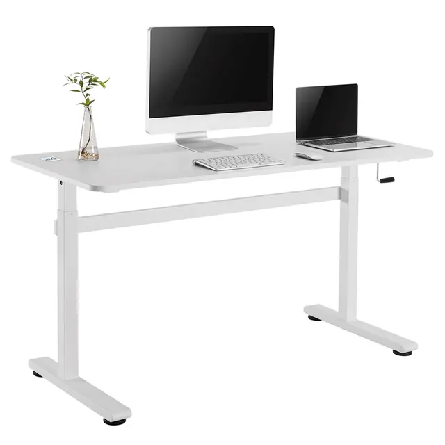 Biurko ręczna regulacja wys Ergo Office max 40 kg max wys 117cm z blatem do pracy stojąco siedzącej ER-401 W