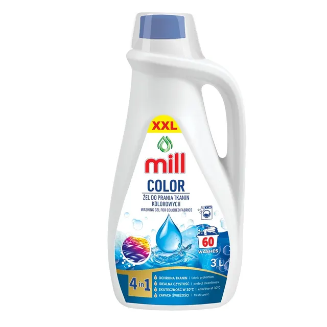 MILL Żel do prania tkanin KOLOR 3l 60 prań