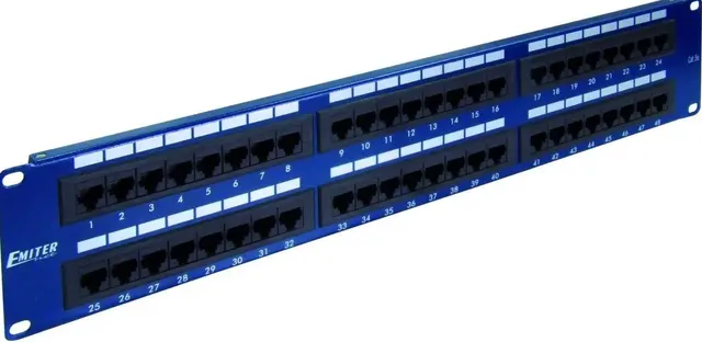 EmiterNet Panel 19 48xRJ45 UTP kat.5e (2U) niebieski
