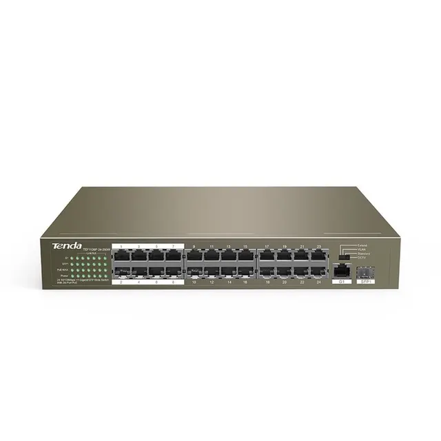 Switch PoE Tenda TEF1126P-24-250W (1x 10/100/1000Mbps 24x 10/100Mbps)