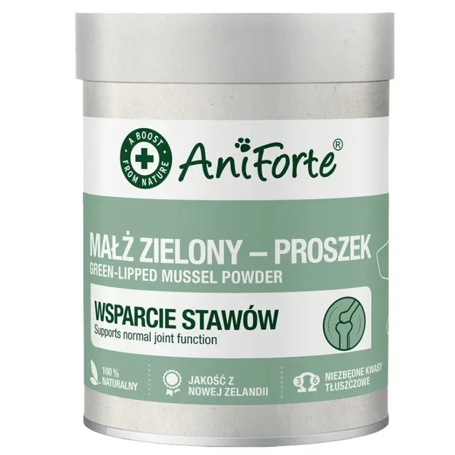 AniForte Małż Zielony – proszek na wsparcie stawów dla kota i psa 100 g