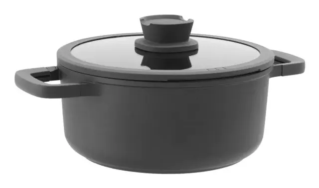 BergHOFF 3950593 garnel do zupy 4 4 l Czarny Aluminium Szkło Silikon