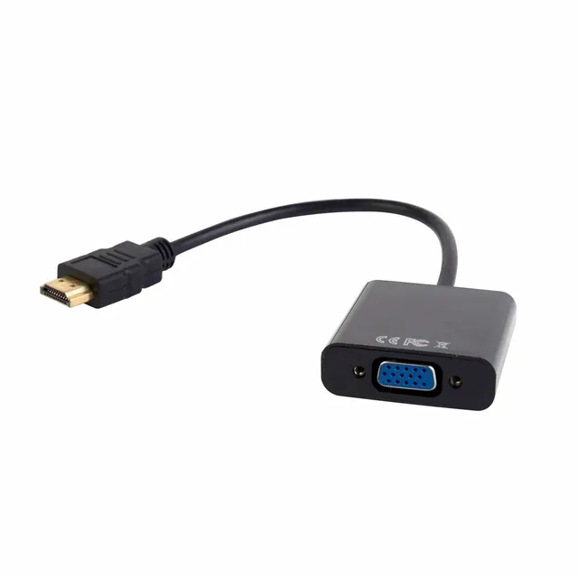 Adapter GEMBIRD A-HDMI-VGA-03 (HDMI M - D-Sub (VGA) F; 0 15m; kolor czarny)
