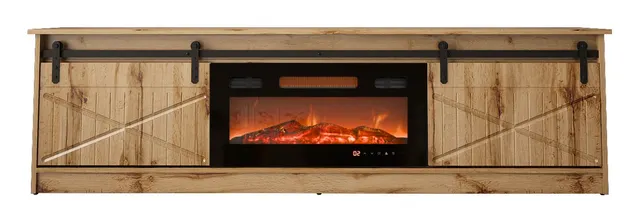 Szafka RTV GRANERO+kominek 200x56 7x35 dąb wotan
