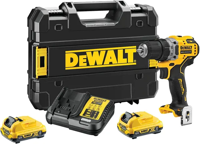 Wiertarko-wkrętarka DEWALT DCD701D2-QW akumulatorowa 2x 12V 2Ah XR TSTAK Czarny Żółty