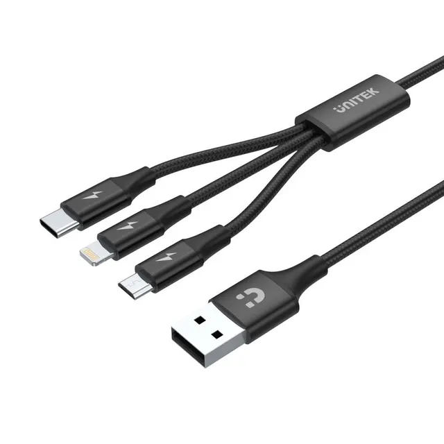 UNITEK PRZEWÓD USB 3IN1CHARGING (C LIGHTNING MUSB) (C14049BK)