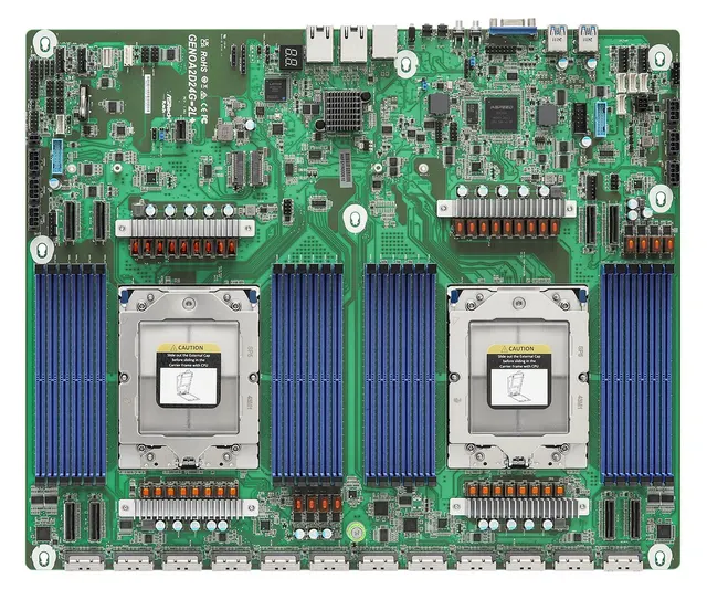 Płyta główna ASRock GENOA2D24G-2L+ 2x SP5 AMD Epyc 9004 SoC (24xDIMM NVMe 2xM.2 2xGbE IPMI)