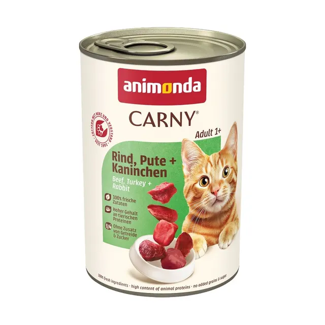 ANIMONDA Carny Adult wołowina indyk i królik - mokra karma dla kota - 400g