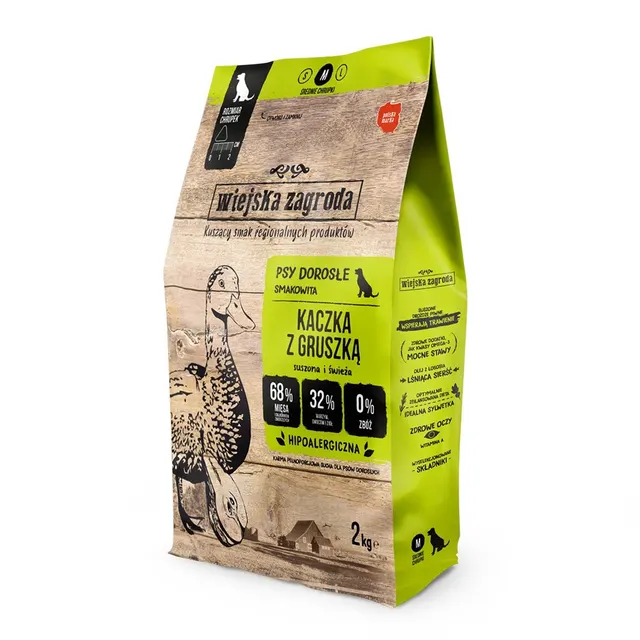 Wiejska Zagroda Kaczka z gruszką karma sucha dla psa 2kg