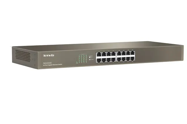 Tenda TEG1016G łącza sieciowe Nie zarządzany Gigabit Ethernet (10/100/1000) 1U Niebieski