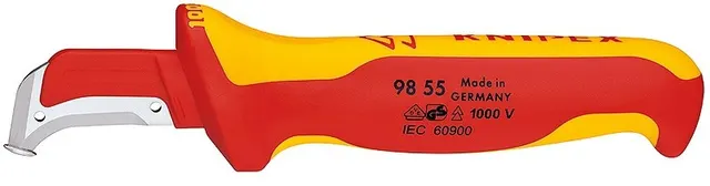 Knipex Kabelmantelmesser 009855 Metaliczny Czerwony Żółty Stałe ostrze noża