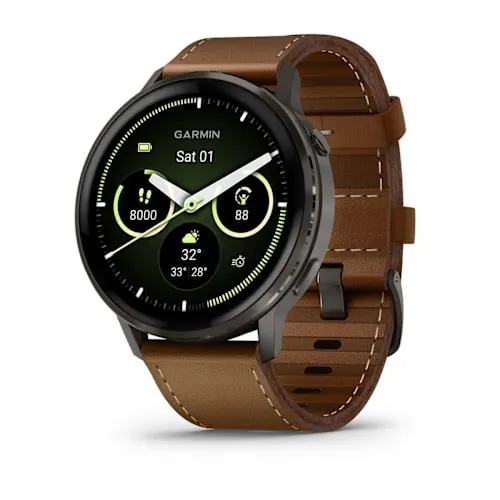 Garmin Venu 4 3 56 cm (1.4 ) AMOLED 45 mm Cyfrowy 454 x 454 px Ekran dotykowy Czarny Wi-Fi GPS
