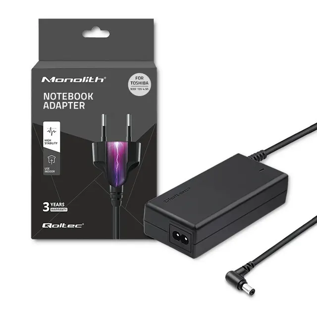 Zasilacz Qoltec 50076.90W do notebooka Toshiba (19 V; 4 9 A; 90W; 5.5 mm x 2.5 mm)