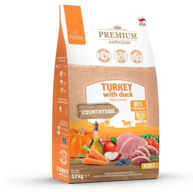 Pokusa Premium Selection indyk z kaczką 12kg