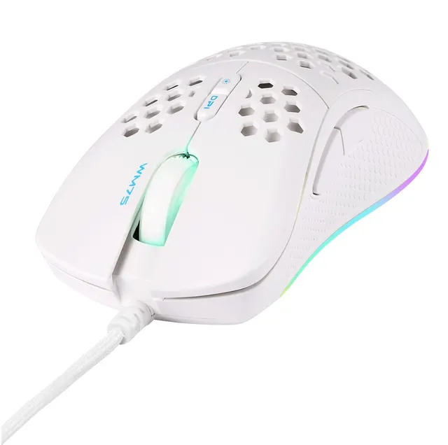 Deltaco Gaming GAM-108-W myszka Dla praworęcznych USB Typu-A Optyczny 6400 DPI