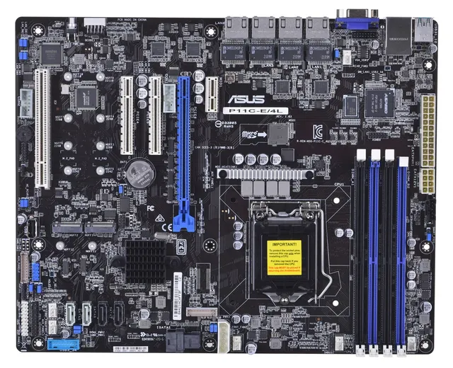 Płyta Serwerowa ASUS P11C-E/4L Xeon® E-21XXX (95W) C246 4xDIMM 4 Intel i210AT+1Mgt LAN 8 SATA 2 M.2 1 PCIe x16+ 2 PCIe x8+1 PCI 2+2 U3.1 ATX