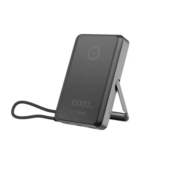 GEMBIRD BEZPRZEWODOWY POWERBANK MAGNETYCZNY 15 W ZE ZINTEGROWANĄ PODSTAWKĄ 10000 MAH CZARNY