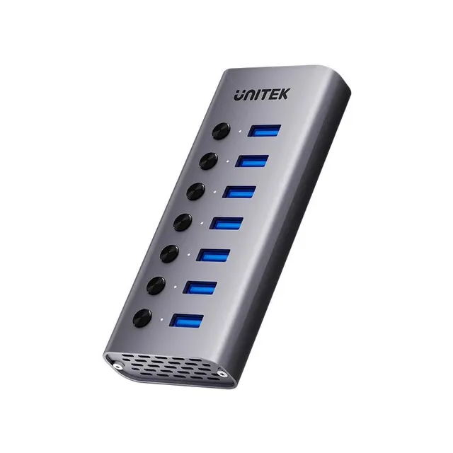 UNITEK HUB USB-A 3.0 7W1 5GBPS Z PRZEŁĄCZNIKIEM