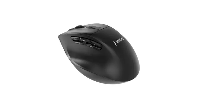 GEMBIRD BEZPRZEWODOWA ERGONOMICZNA MYSZ TRI MODE (2.4G + BT + USB) 2400 DPI 9 PRZYCISKÓW CZARNA