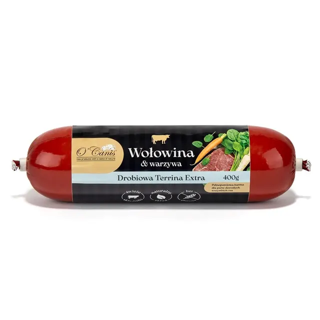 O'Canis Wołowina Warzywa - Drobiowa Terrina Extra dla psa 400g