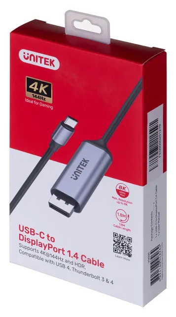 UNITEK KABEL ADAPTER USB-C - DP 1.4 8K 60HZ 1 8M