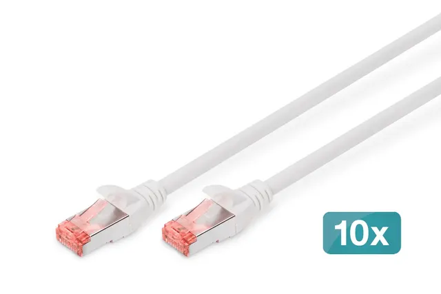 Digitus Kabel krosowy CAT 6 S/FTP 10 sztuk, 3 m, biały, 10 szt.