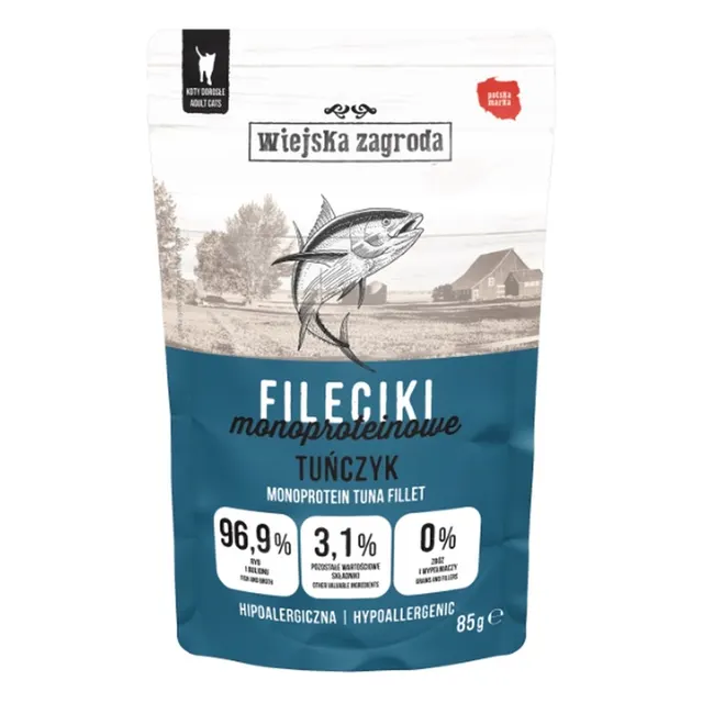 Wiejska Zagroda Karma mokra dla kota Fileciki Tuńczyk (dorosły) 85g