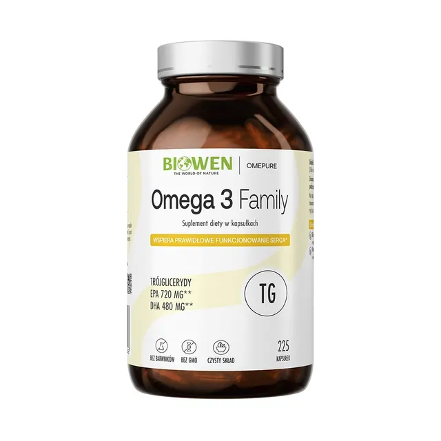 BIOWEN Omega 3 TG Family - 720mg EPA 480mg DHA - 225 kaps
