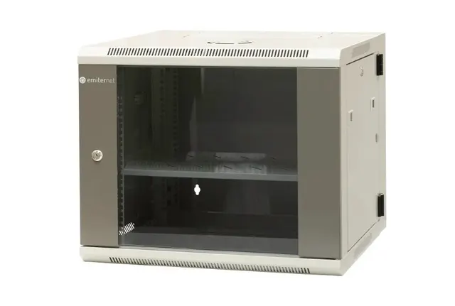 EmiterNet Szafa wisząca dzielona 19 9U drzwi blacha/szkło 600×550×500mm szer./gł./wys.