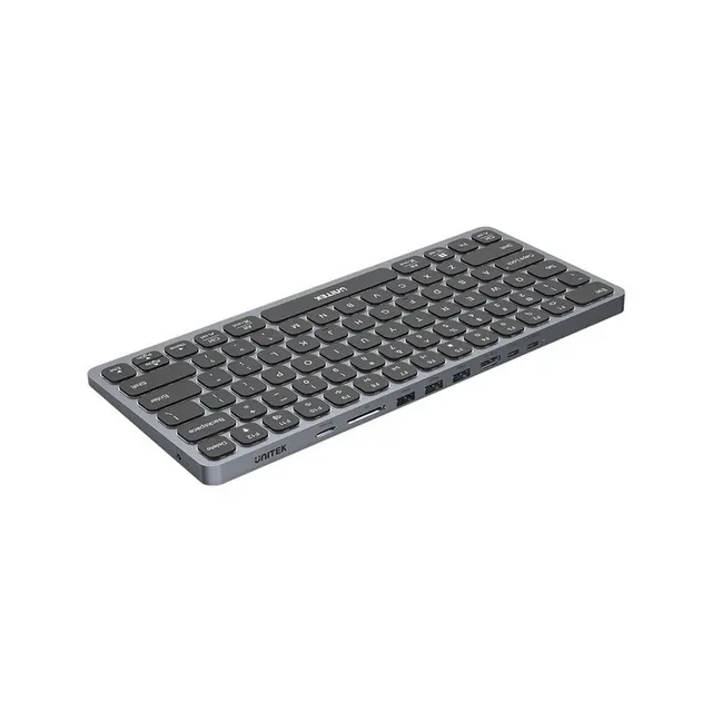 UNITEK D1092A klawiatura USB Amerykański międzynarodowy Szary