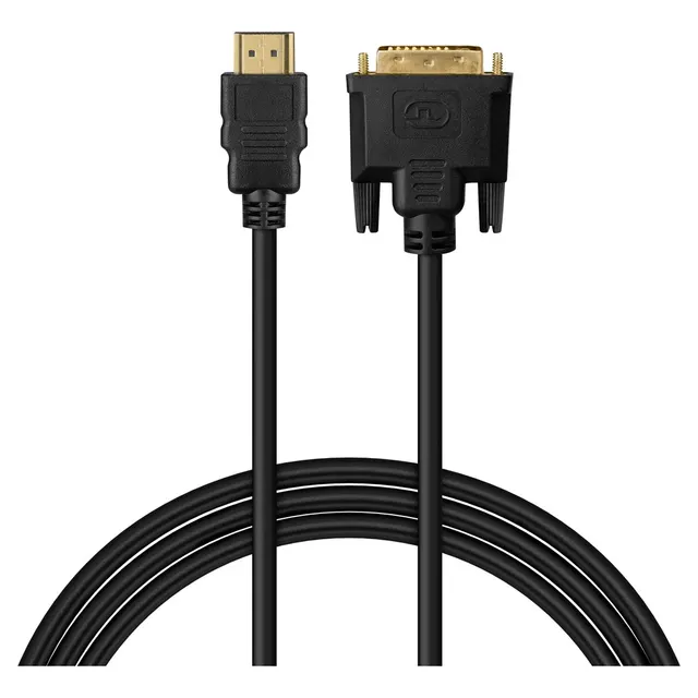 SAVIO KABEL HDMI 19PIN MĘSKI - DVI 18+1 MĘSKI 1 8M CZARNY ZŁOTE KOŃCÓWKI CL-212