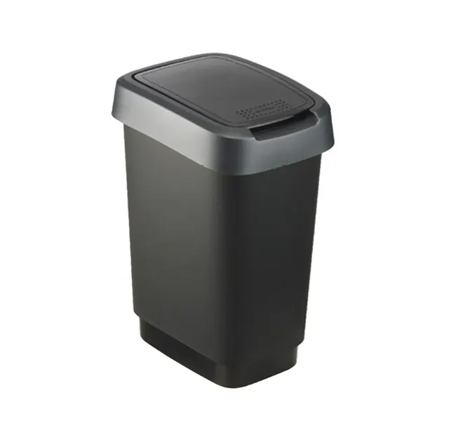 Rotho kosz na śmieci obrotowy TWIST srebrny 50L