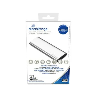 MediaRange MR1101 Zewnętrzny dysk SSD 240 GB USB Type-C 3.2 Gen 2 (3.1 Gen 2) Srebrny