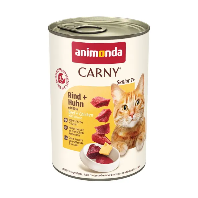 ANIMONDA Carny Senior wołowina kurczak z serem - mokra karma dla kota - 400g