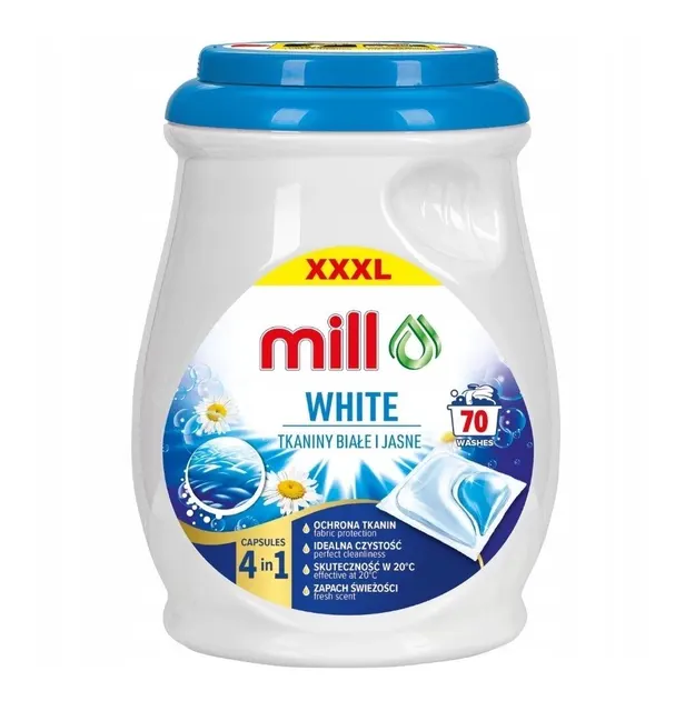 MILL kapsułki do prania białych tkanin 70 szt. WHITE DUO CAPS