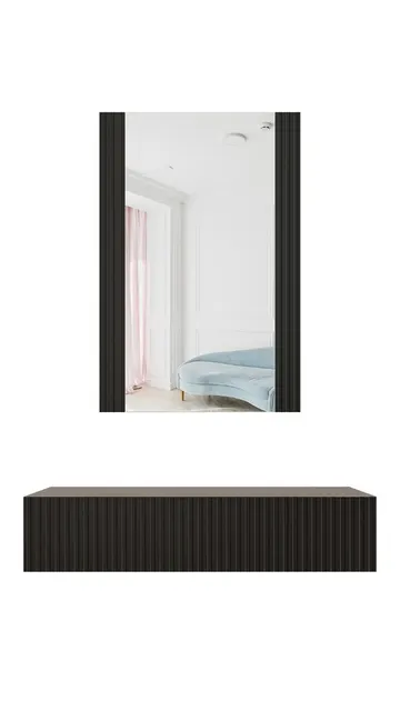 Toaletka z lustrem PAFOS 80x41 6x100 czarny mat
