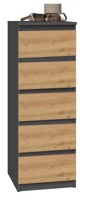 W5 KOMODA 5 SZUFLAD ANT/ART KOMPLET