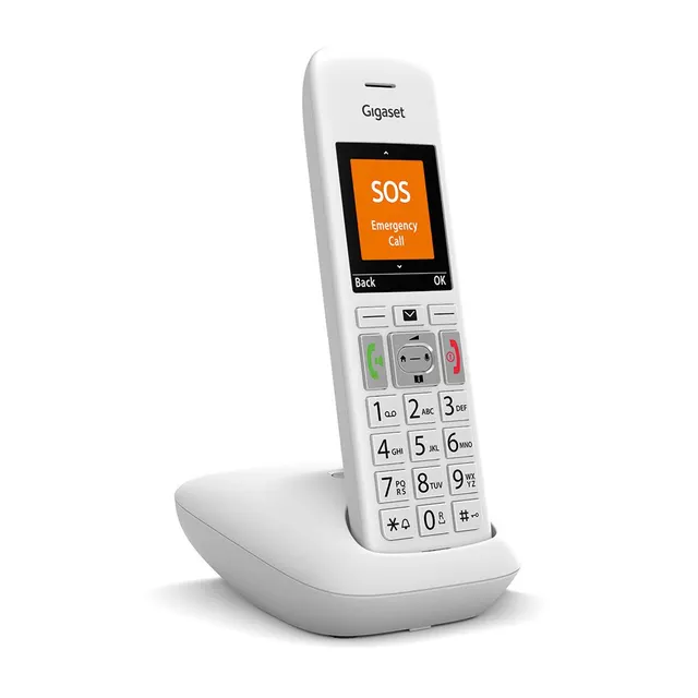 Gigaset E390 Telefon analogowy/DECT Nazwa i identyfikacja dzwoniącego Biały