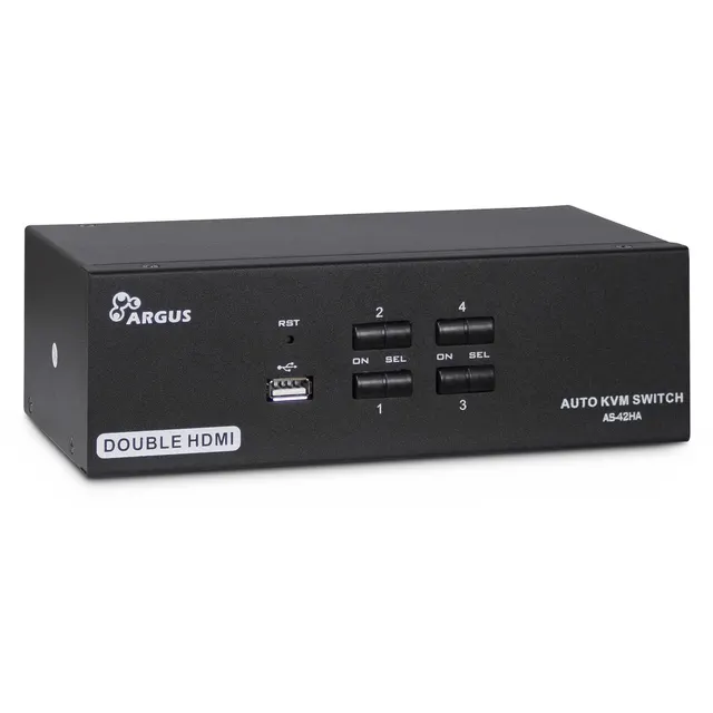 Inter-Tech AS-42HA HDMI przełącznik KVM Czarny
