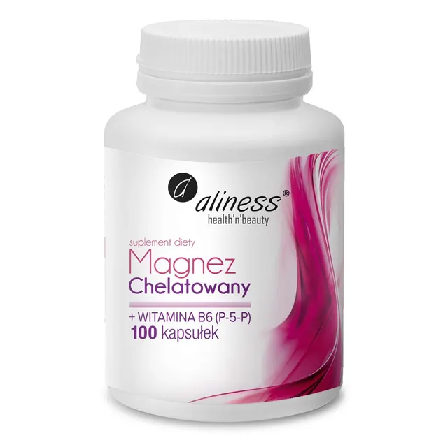 Aliness Magnez Chelatowany 650 mg + B6 (P-5-P) x 100 kaps.