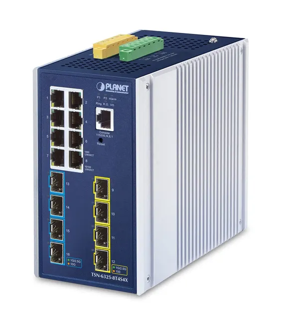 PLANET IP30 DIN-rail Industrial L3 Zarządzany Gigabit Ethernet (10/100/1000) Aluminium Niebieski