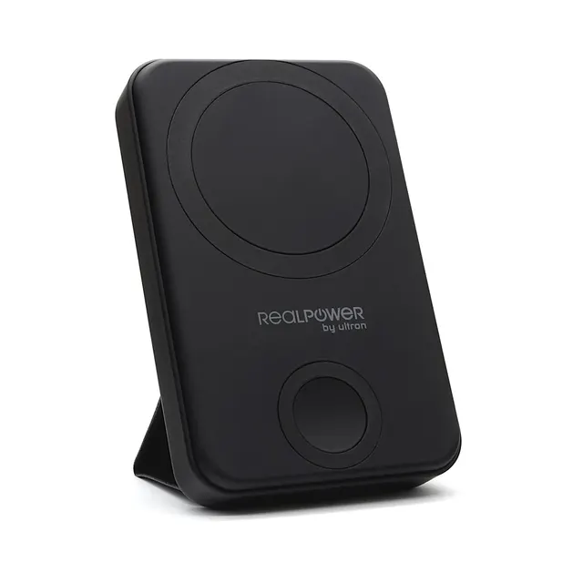 RealPower 444408 bank mocy 10000 mAh Bezprzewodowe ładowanie Czarny